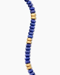 Hex Bead Bracelet with Lapis and 18K Yellow Gold, 6mm
