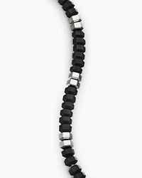 Hex Bead Bracelet Sterling Silver with Black Onyx, 6mm