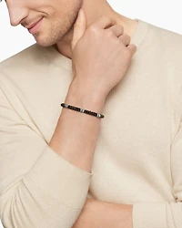 Hex Bead Bracelet Sterling Silver with Black Onyx, 6mm