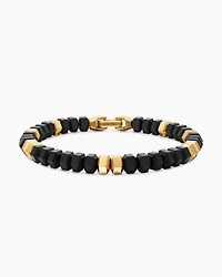 Hex Bead Bracelet with 18K Yellow Gold