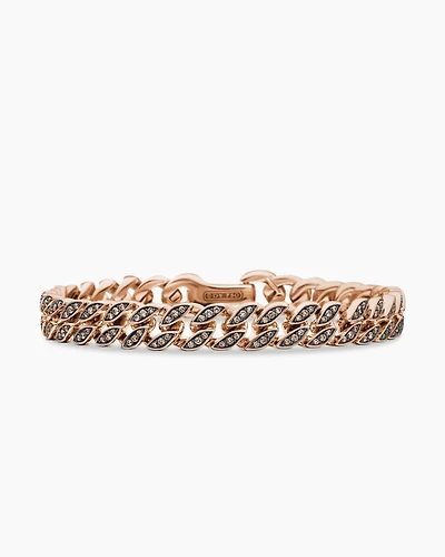 Stax Chain Link Bracelet 18K Rose Gold with Diamonds, 4mm