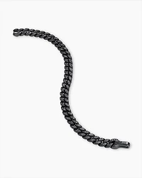 Curb Chain Bracelet Black Titanium with Diamonds, 8mm