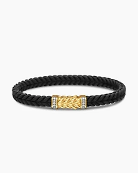 Chevron Rubber Bracelet with 18K Yellow Gold