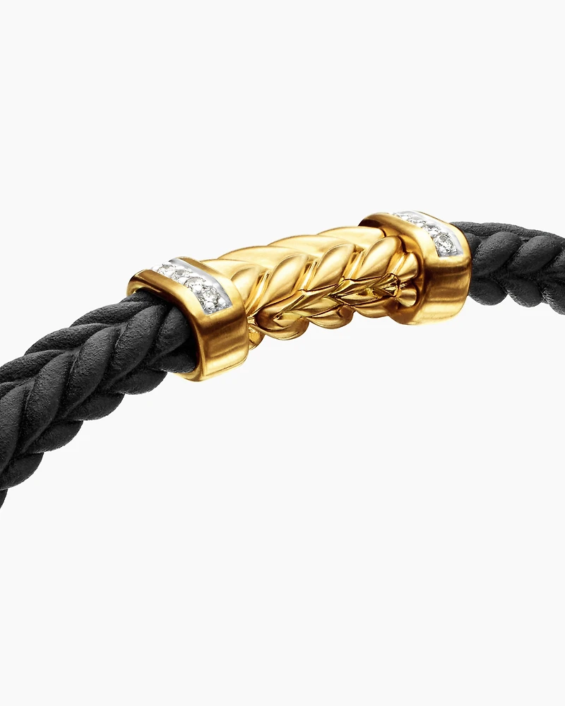Chevron Rubber Bracelet with 18K Yellow Gold
