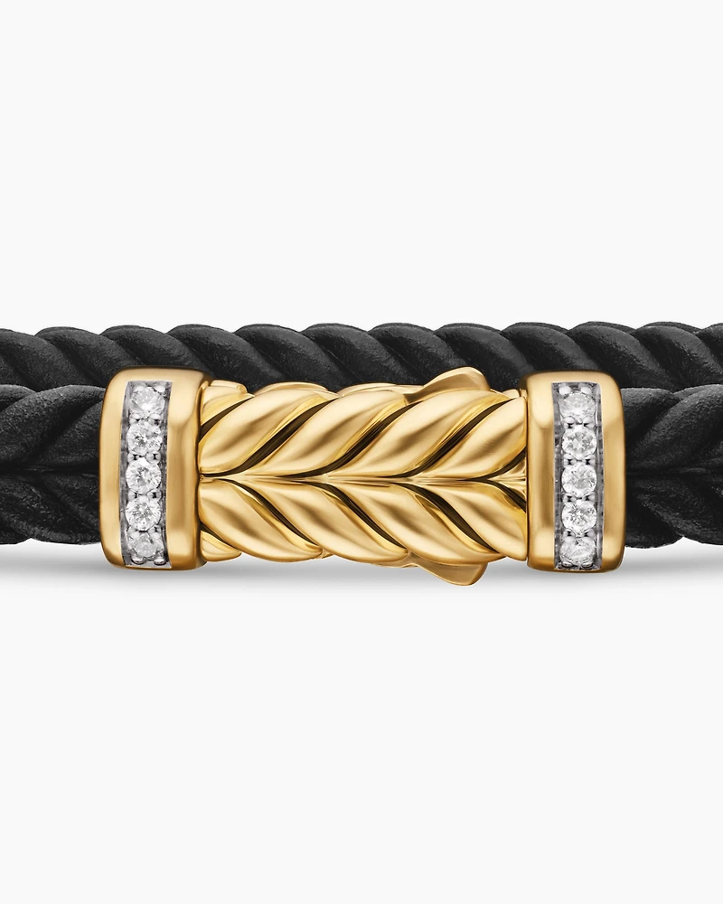 Chevron Rubber Bracelet with 18K Yellow Gold