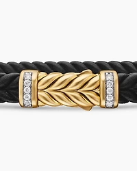 Chevron Rubber Bracelet with 18K Yellow Gold