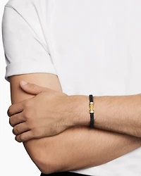 Chevron Rubber Bracelet with 18K Yellow Gold
