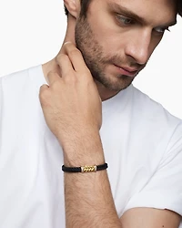 Chevron Rubber Bracelet with 18K Yellow Gold