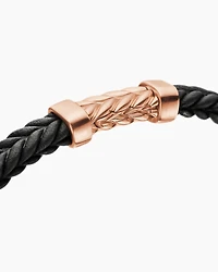 Chevron Bracelet in Black Rubber with 18K Rose Gold, 6mm
