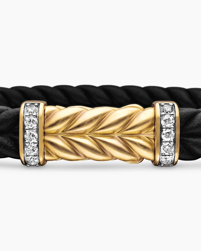 Chevron Rubber Bracelet with 18K Yellow Gold