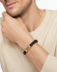 Chevron Rubber Bracelet with 18K Yellow Gold