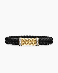 Chevron Rubber Bracelet with 18K Yellow Gold