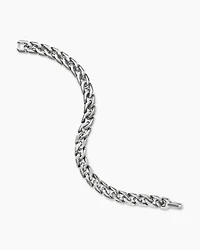 Curb Chain Angular Link Bracelet Sterling Silver, 8.7mm