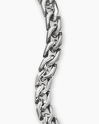Curb Chain Angular Link Bracelet Sterling Silver, 8.7mm