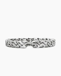 Curb Chain Angular Link Bracelet Sterling Silver, 8.7mm