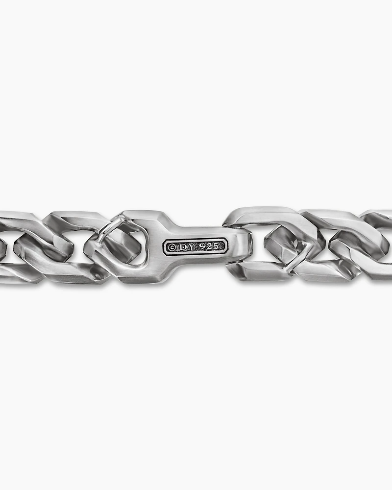 Curb Chain Angular Link Bracelet Sterling Silver, 8.7mm