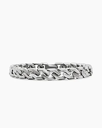 Curb Chain Angular Link Bracelet Sterling Silver, 8.7mm
