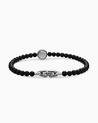 Spiritual Beads Compass Bracelet Sterling Silver with Black Onyx, 4mm