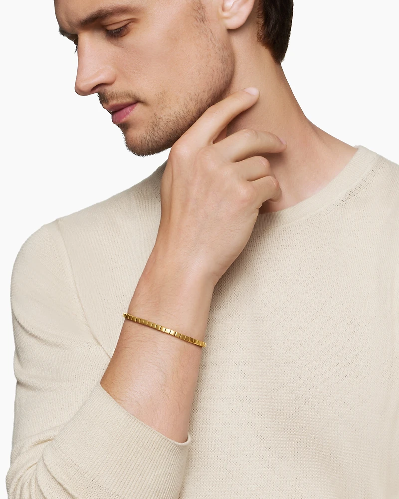 Spiritual Beads Cushion Bracelet 18K Yellow Gold, 4mm