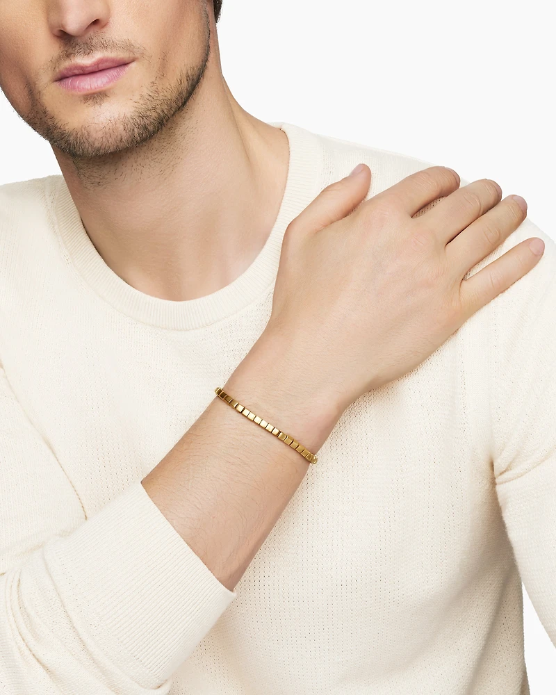 Spiritual Beads Cushion Bracelet 18K Yellow Gold, 4mm