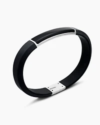 Streamline® ID Bracelet  Black Rubber with Onyx and Sterling Silver, 10mm