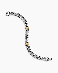 Double Box Chain Bracelet with 18K Yellow Gold