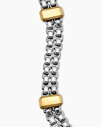 Double Box Chain Bracelet with 18K Yellow Gold