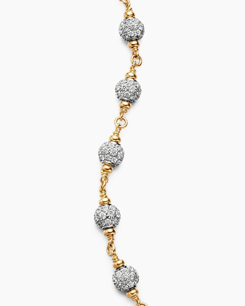 Spiritual Beads Rosary Bracelet in 18K Yellow Gold with Diamonds, 6mm