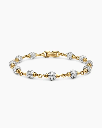 Spiritual Beads Rosary Bracelet in 18K Yellow Gold with Diamonds, 6mm
