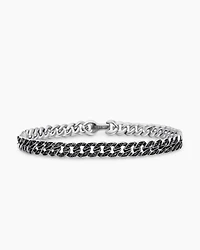 Curb Chain Bracelet Sterling Silver with Diamonds
