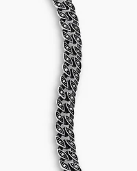 Curb Chain Bracelet Sterling Silver with Diamonds