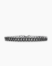 Curb Chain Bracelet Sterling Silver with Diamonds