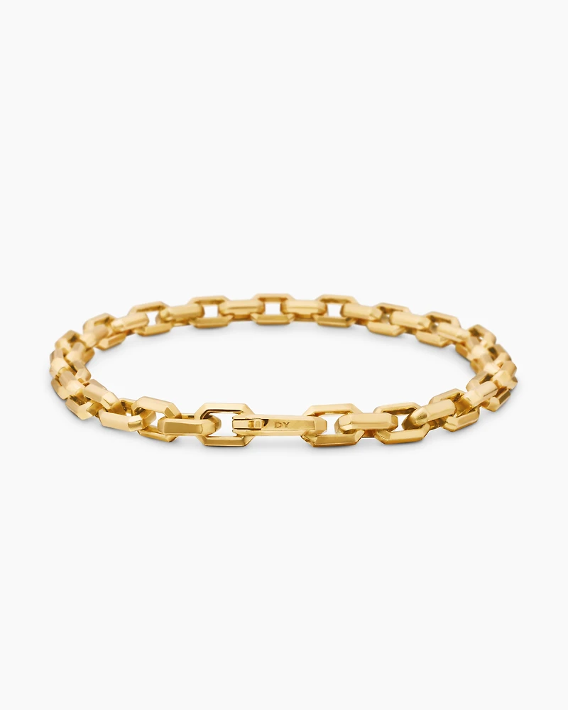 Heirloom Chain Link Bracelet 18K Yellow Gold with Pavé, 7.5mm