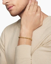 Heirloom Chain Link Bracelet 18K Yellow Gold with Pavé, 7.5mm