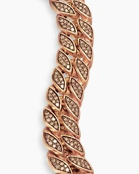Curb Chain Bracelet 18K Rose Gold with Cognac Diamonds, 18mm