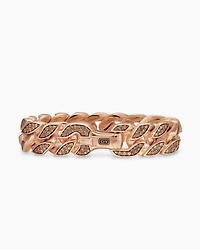 Curb Chain Bracelet 18K Rose Gold with Cognac Diamonds, 18mm