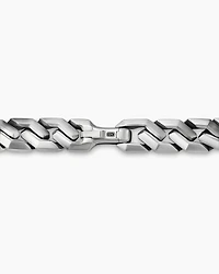 Curb Chain Angular Link Bracelet in Sterling Silver, 11.5mm
