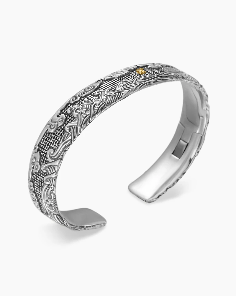 Waves Cuff Bracelet 18K Yellow Gold, 9mm