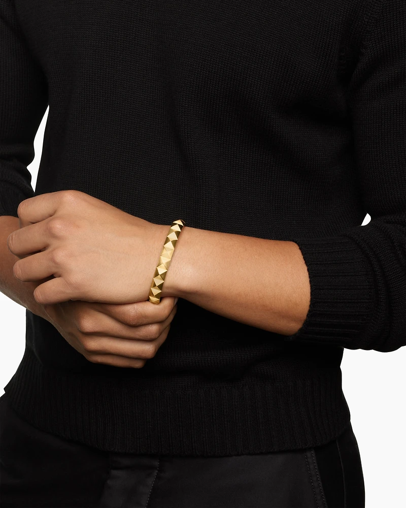 Pyramid Cuff Bracelet 18K Yellow Gold, 9.3mm