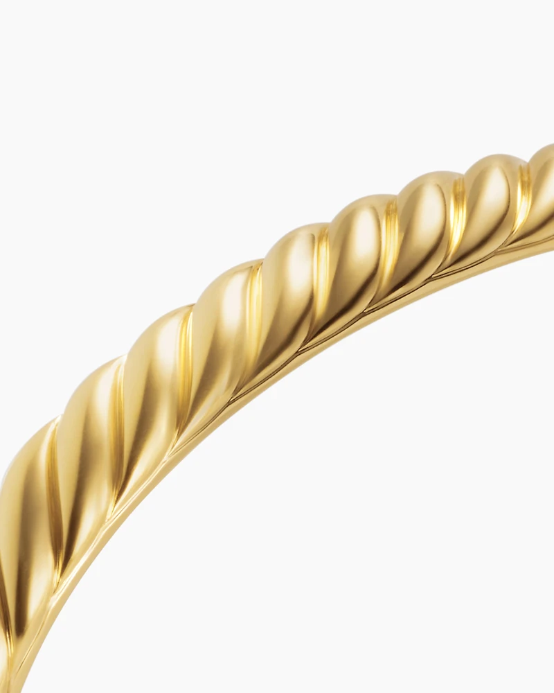 Sculpted Cable Cuff Bracelet 18K Yellow Gold, 7mm