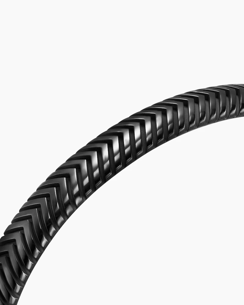 Chevron Cuff Bracelet in Black Titanium, 8mm