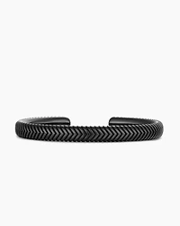 Chevron Cuff Bracelet in Black Titanium, 8mm