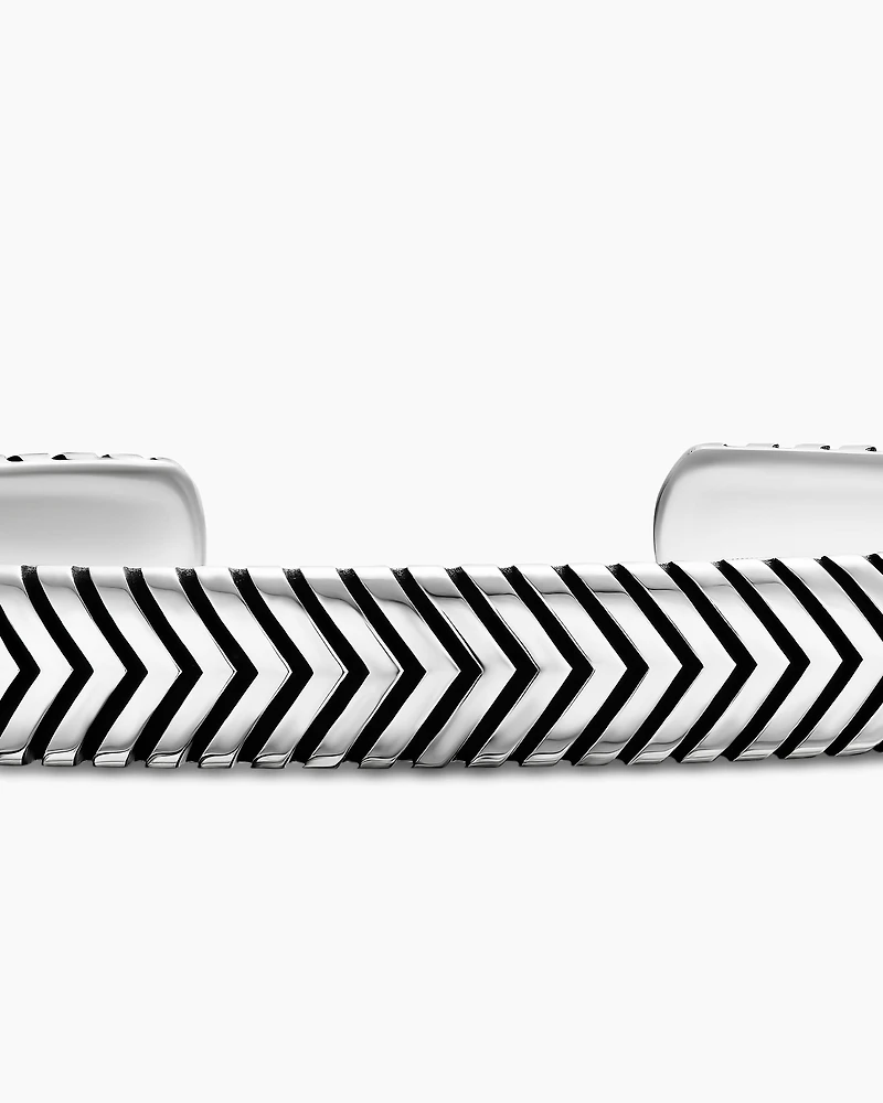 Chevron Cuff Bracelet Sterling Silver, 8mm