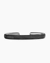 Chevron Cuff Bracelet in Titanium, 8mm