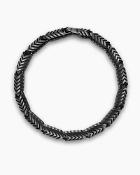 Chevron Link Bracelet in Black Titanium, 7.6mm