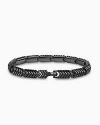 Chevron Link Bracelet in Black Titanium, 7.6mm