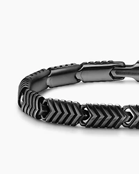 Chevron Link Bracelet in Black Titanium, 7.6mm