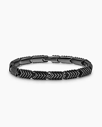 Chevron Link Bracelet in Black Titanium, 7.6mm