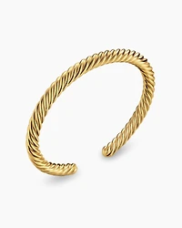Cable Cuff Bracelet 18K Yellow Gold, 6mm