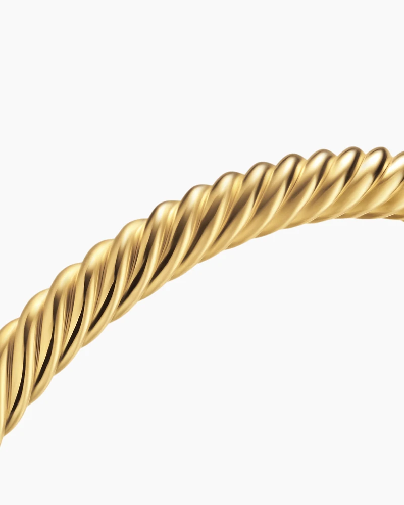Cable Cuff Bracelet 18K Yellow Gold, 6mm